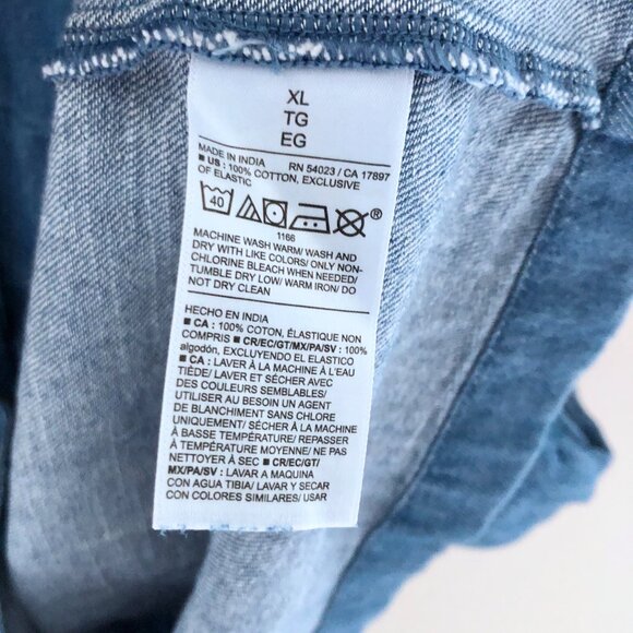 NWT Old Navy Puff-Sleeve Chambray Mini Dress - Picture 7 of 7